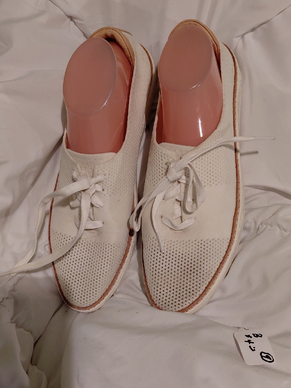 UGG Women's White Knit Lace-Up Flats